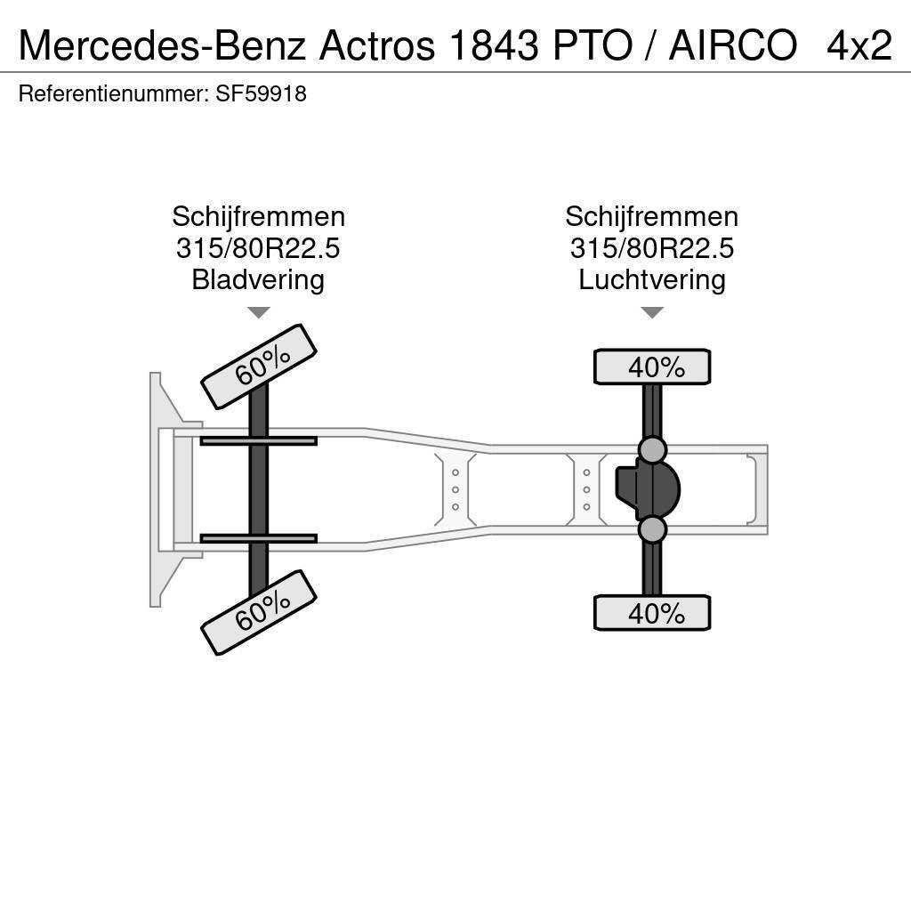 Mercedes-Benz Actros 1843 PTO / AIRCO Tegljači