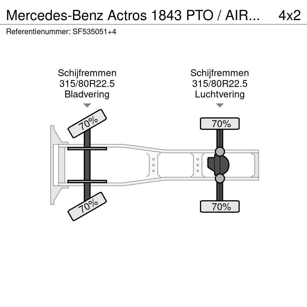 Mercedes-Benz Actros 1843 PTO / AIRCO / EURO 6 Tractor Units