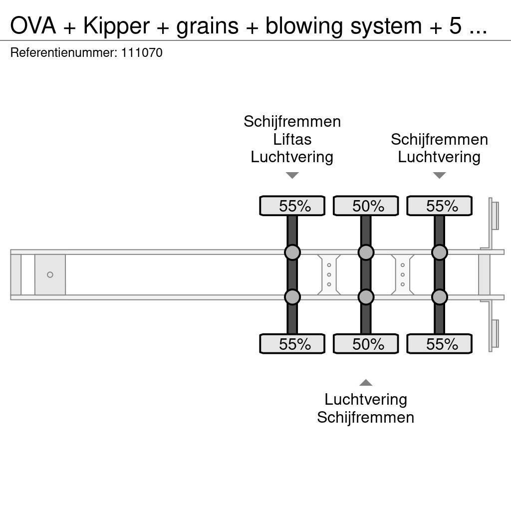 OVA + Kipper + grains + blowing system + 5 compartimen Tipper semi-trailers
