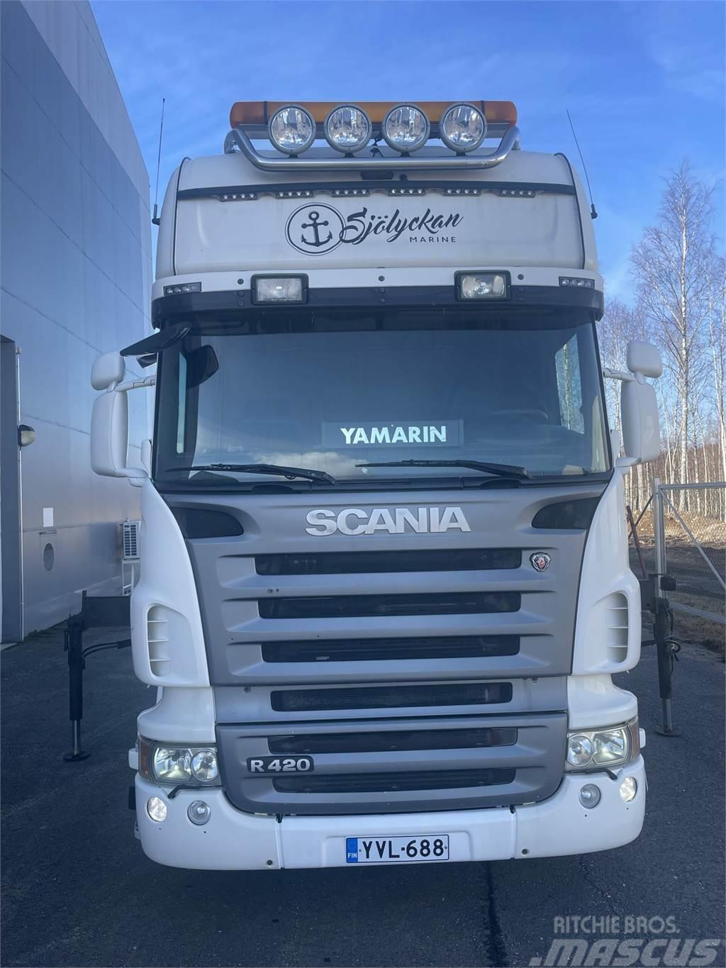 Scania R 420 4x2-3700 Topline + PM 12.5 S nosturi radioll Crane trucks