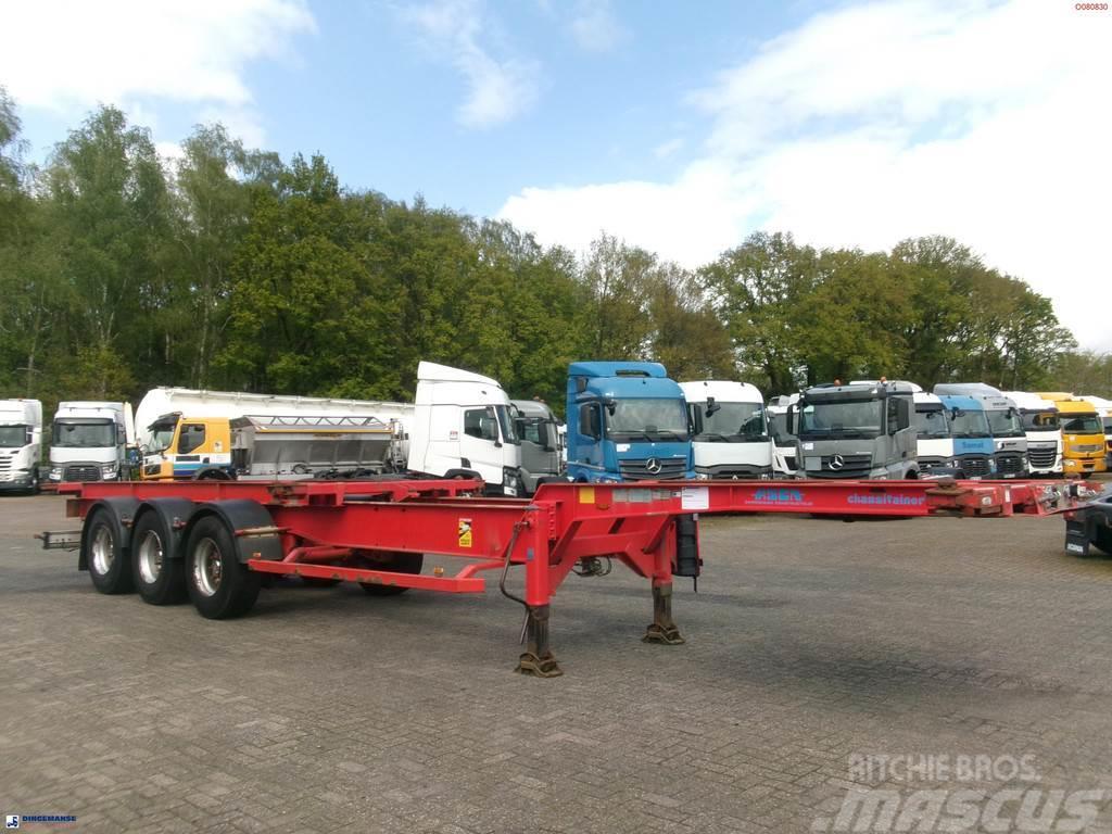 Asca 3-axle container trailer 20-40-45 ft + hydraulics Containerframe semi-trailers