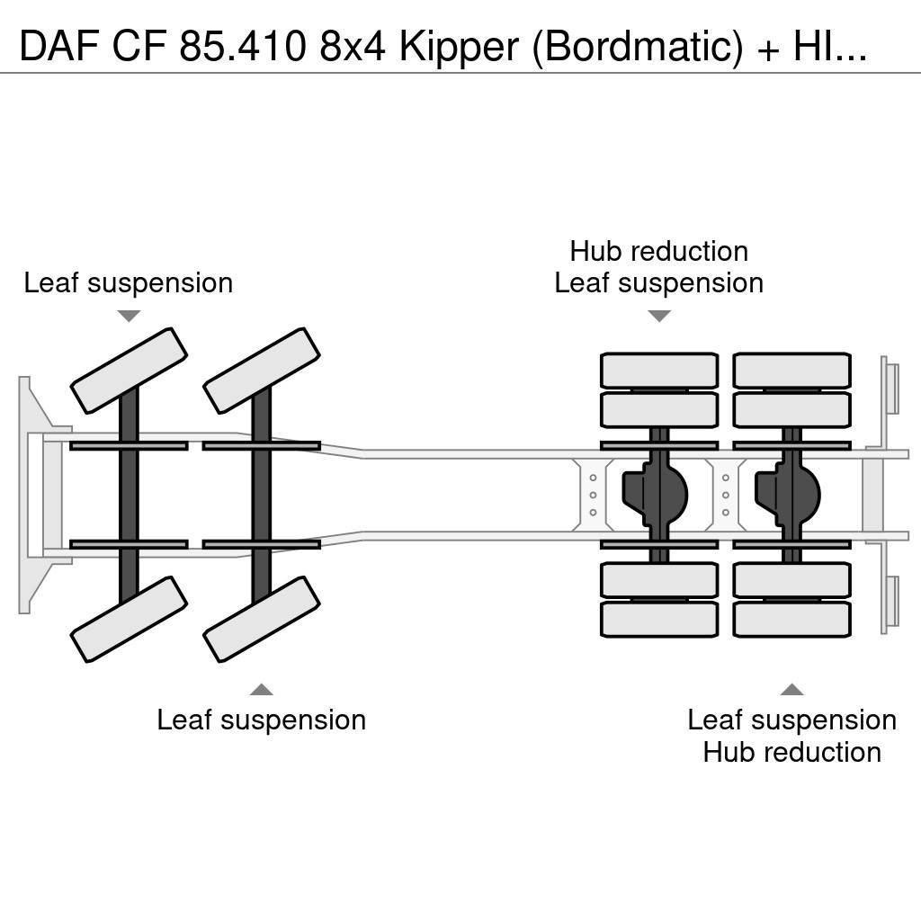 DAF CF 85.410 8x4 Kipper (Bordmatic) + HIAB 211 EP- 3 Tipper trucks