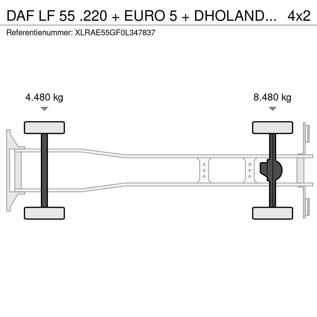 DAF LF 55 .220 + EURO 5 + DHOLANDIA LIFT 12T Chassis Cab trucks