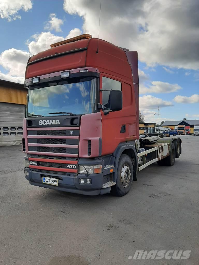 Scania R 124 Rol kiper kamioni sa kukom za podizanje tereta