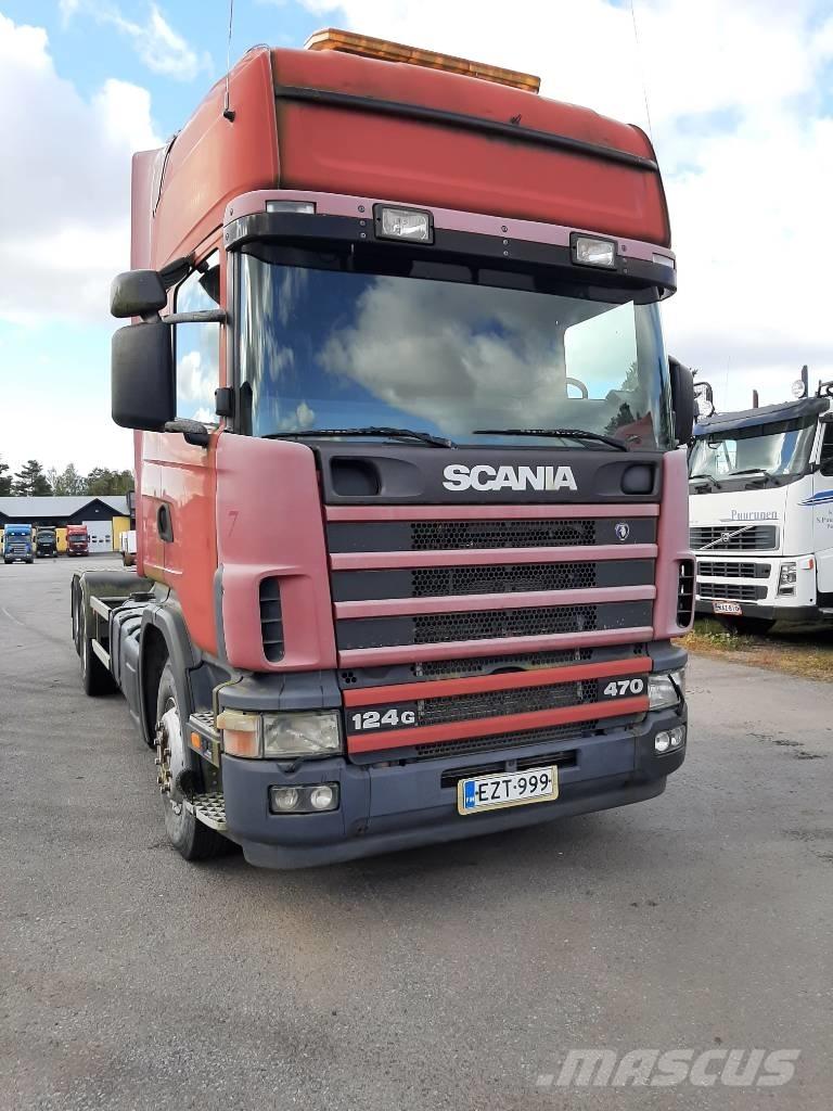 Scania R 124 Rol kiper kamioni sa kukom za podizanje tereta