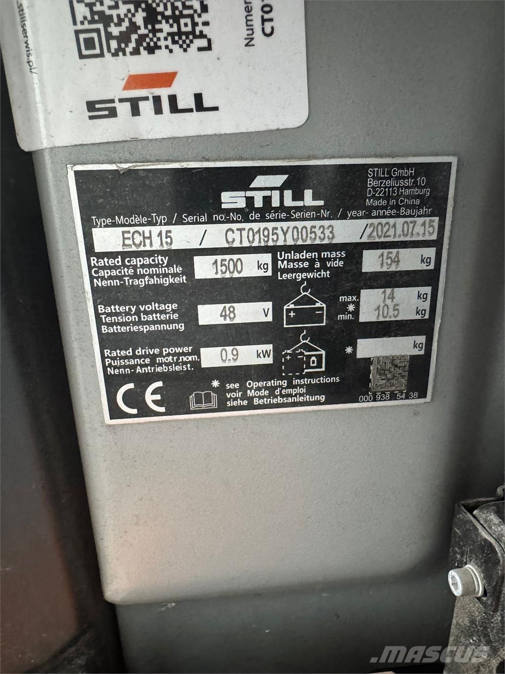 Still ECH 15 Ručni električni viljuškar
