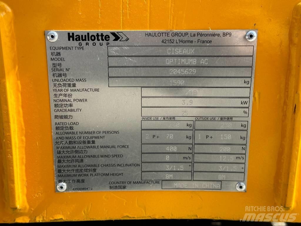 Haulotte OPTIMUM 8 Makazaste platforme