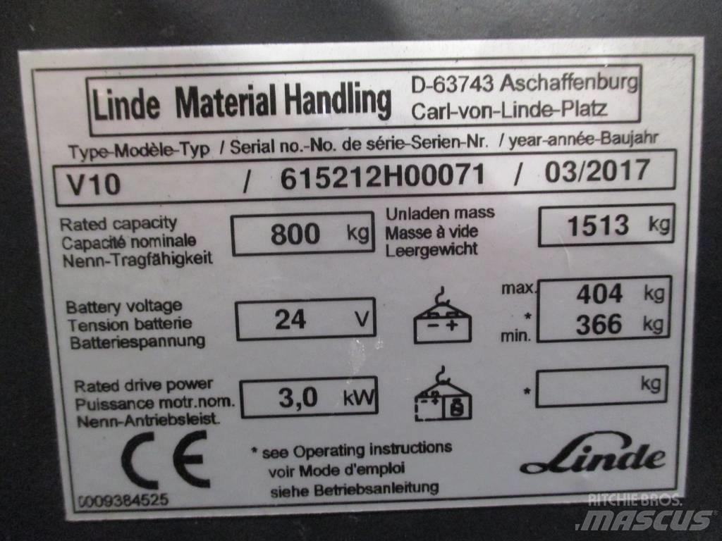 Linde V 10 Visoko dizajući komisioni viljuškar