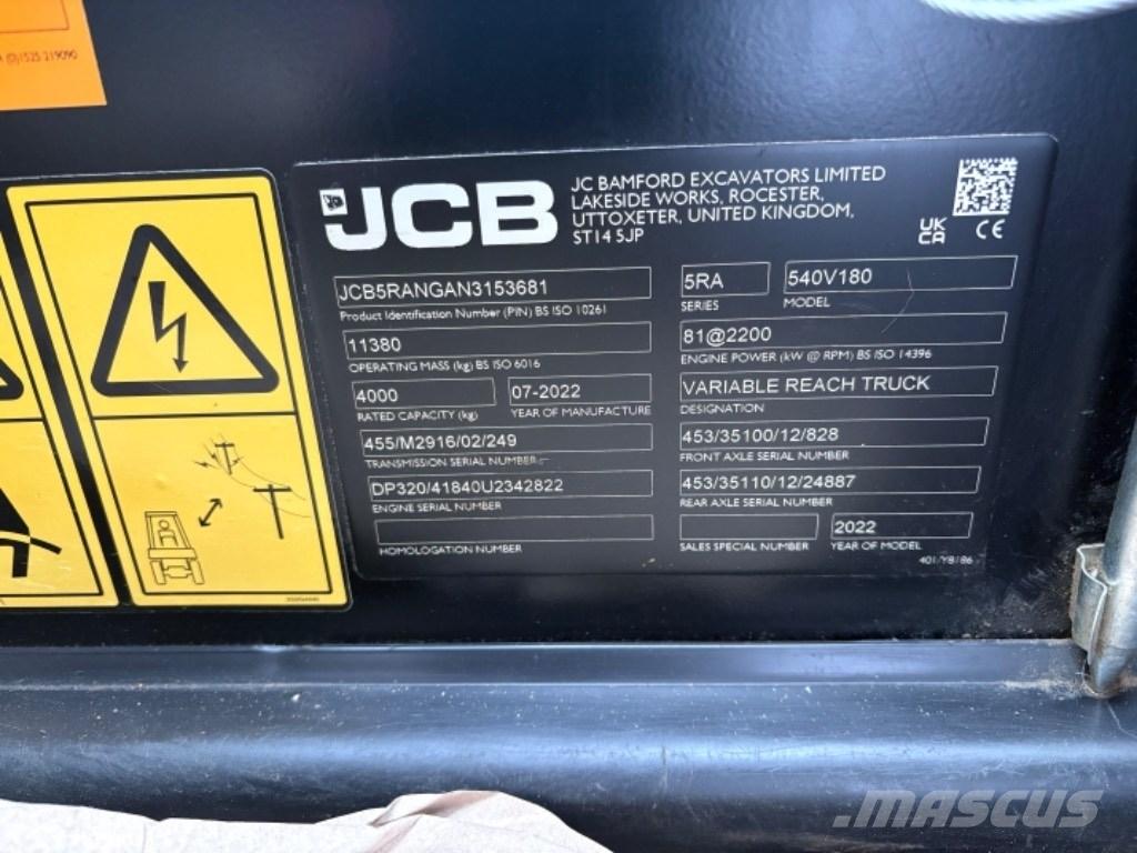 JCB 540-180 Teleskopski viljuškari