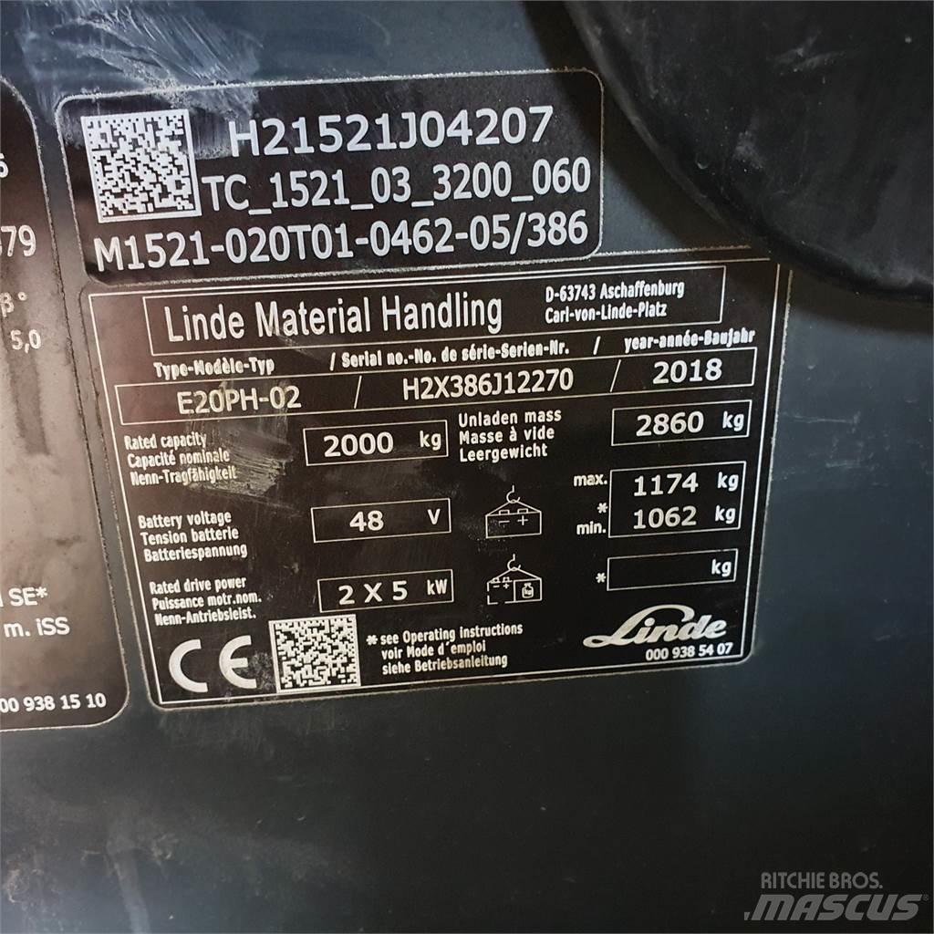 Linde E20PH Električni viljuškari