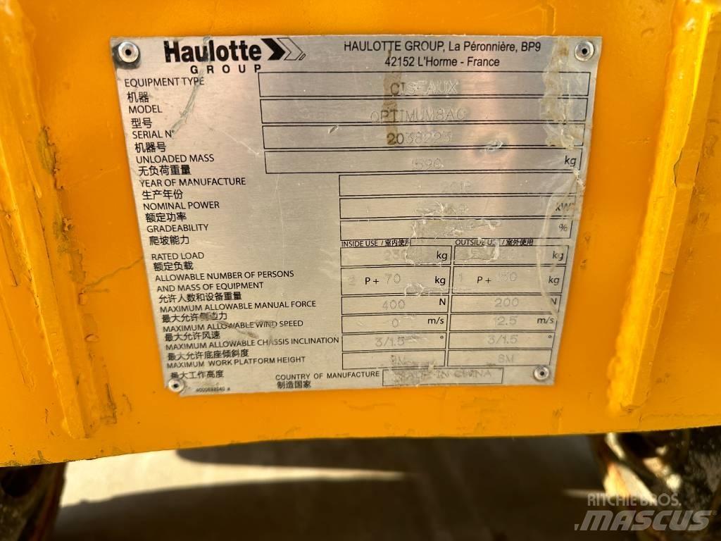 Haulotte OPTIMUM 8 Makazaste platforme