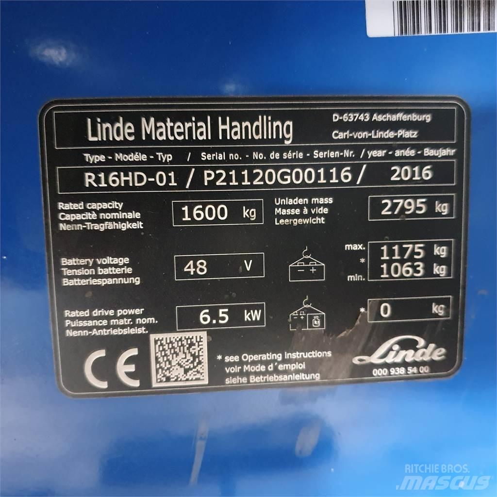 Linde R16HD Viljuškari sa pomičnim stupom