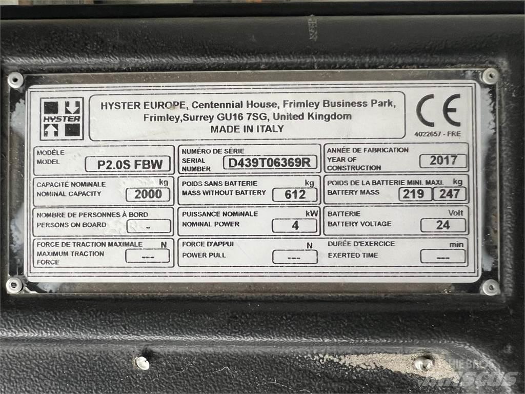 Hyster P2.0S Nisko podizni električni viljuškar