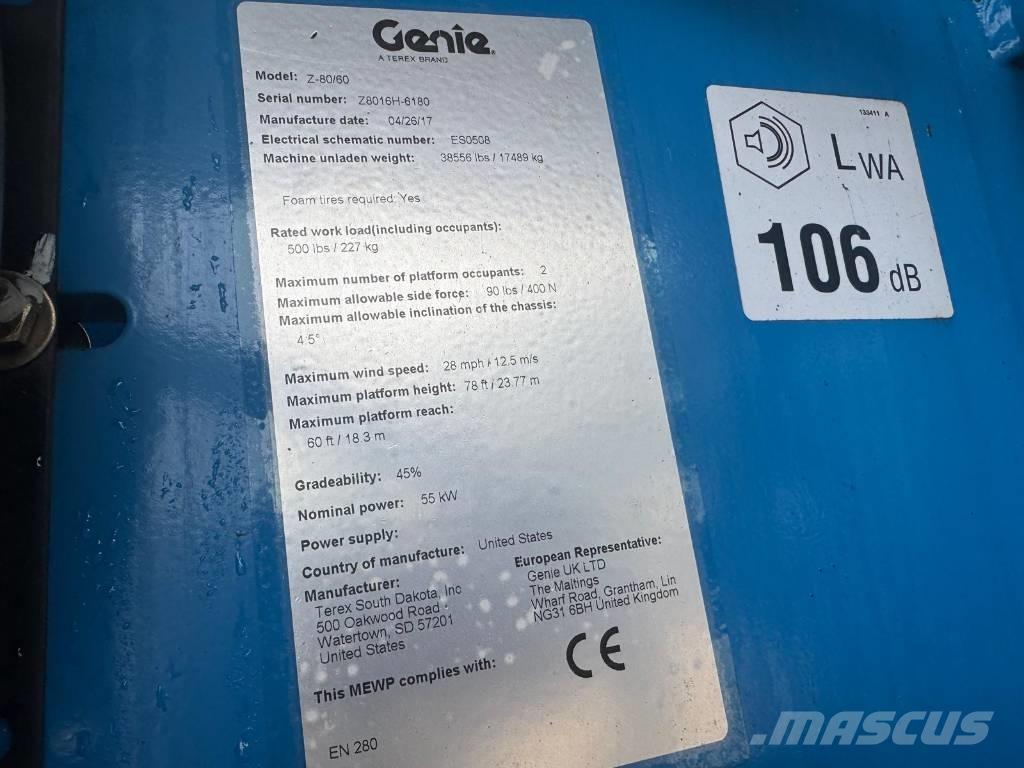 Genie Z 80/60 Zglobne podizne platforme