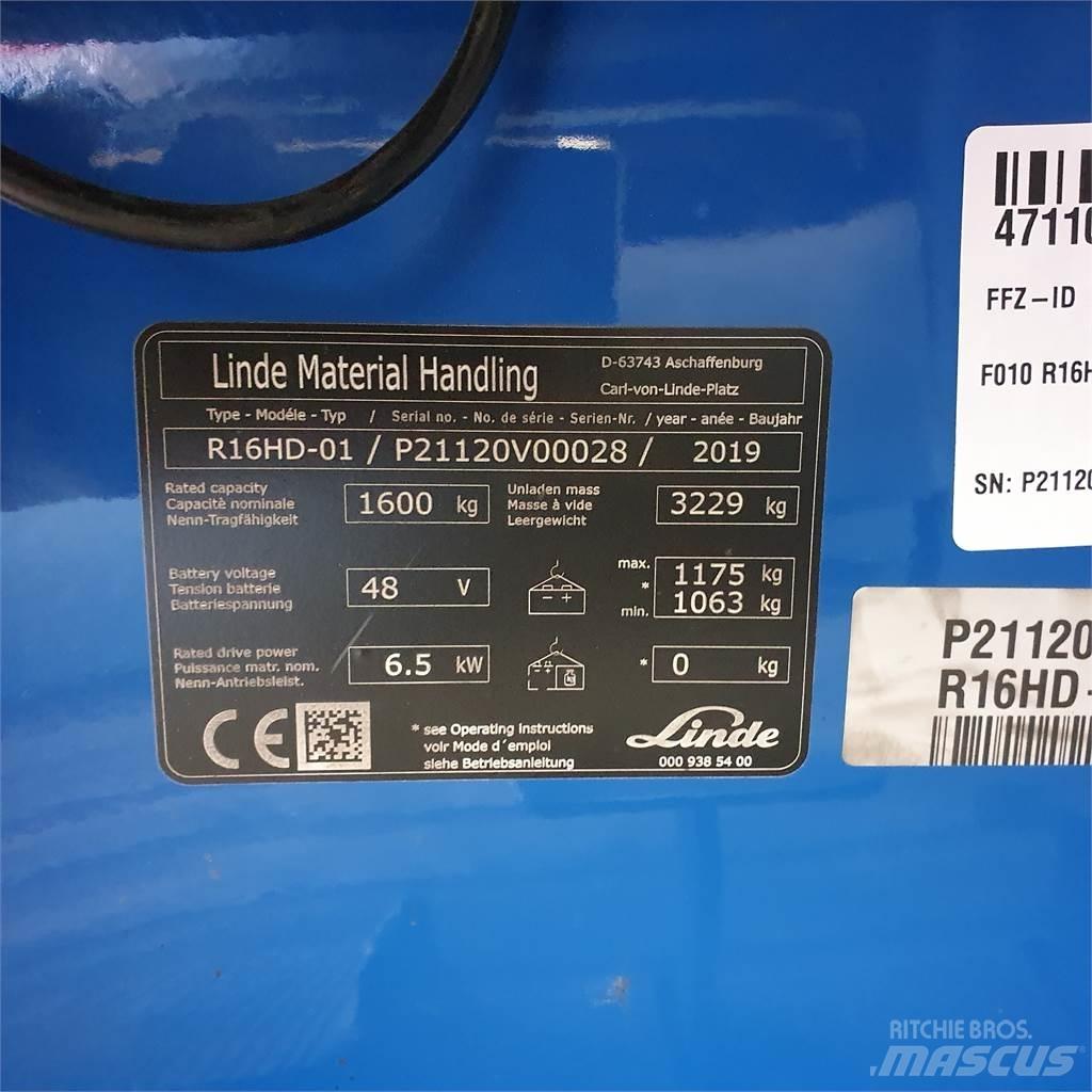 Linde R16HD Viljuškari sa pomičnim stupom