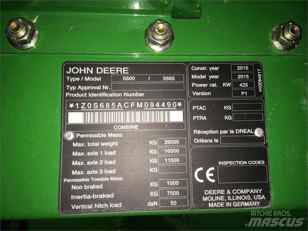 John Deere S685 Kombajni