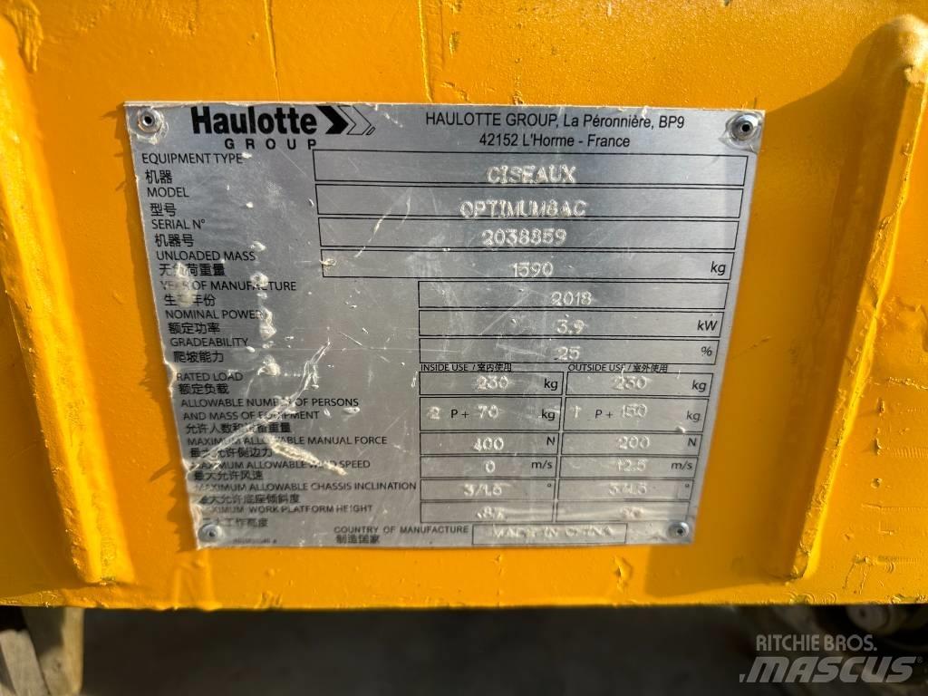 Haulotte OPTIMUM 8 Makazaste platforme