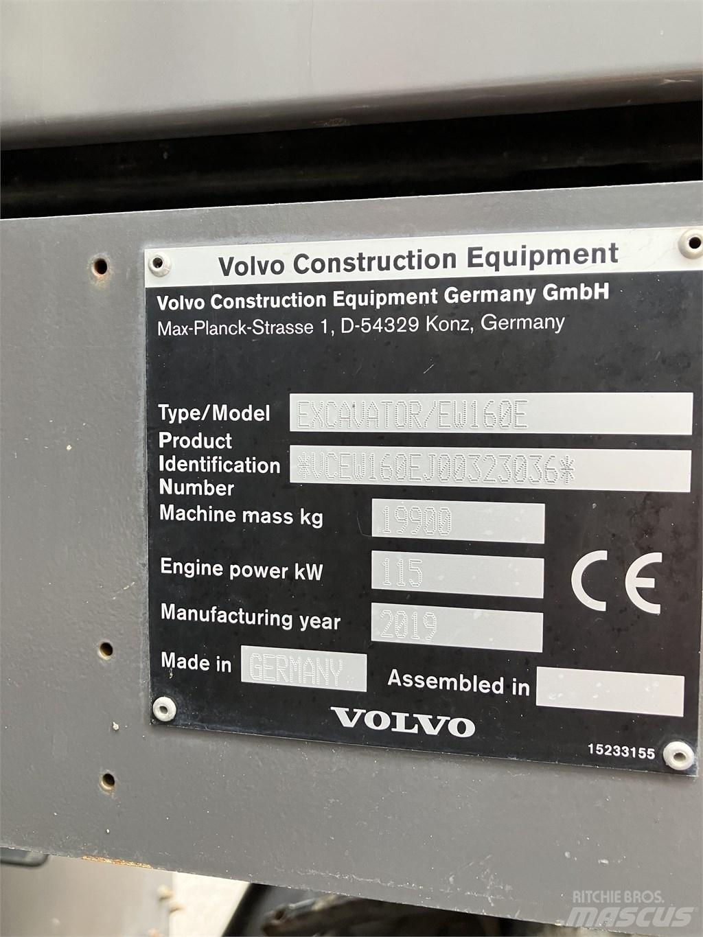 Volvo EW 160 E Bageri točkaši