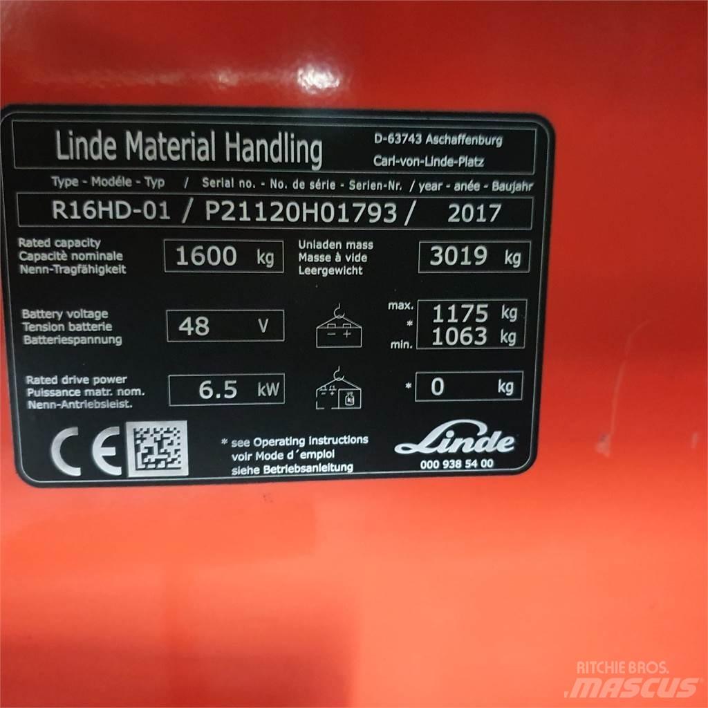 Linde R16HD Viljuškari sa pomičnim stupom