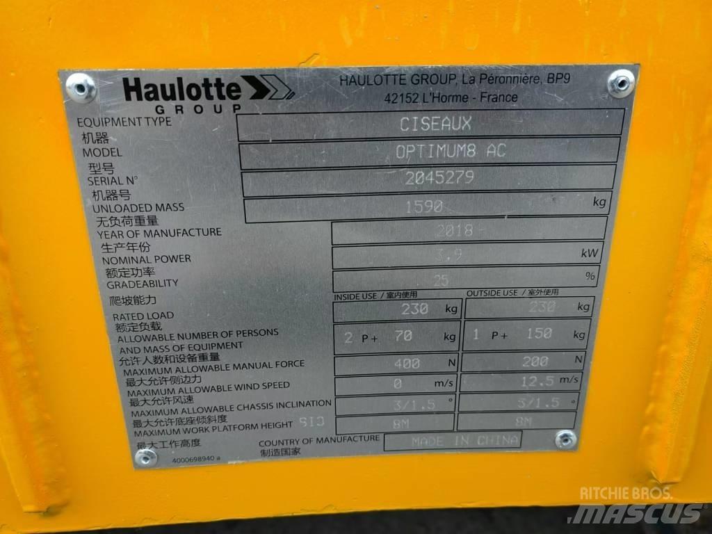 Haulotte OPTIMUM 8 Makazaste platforme