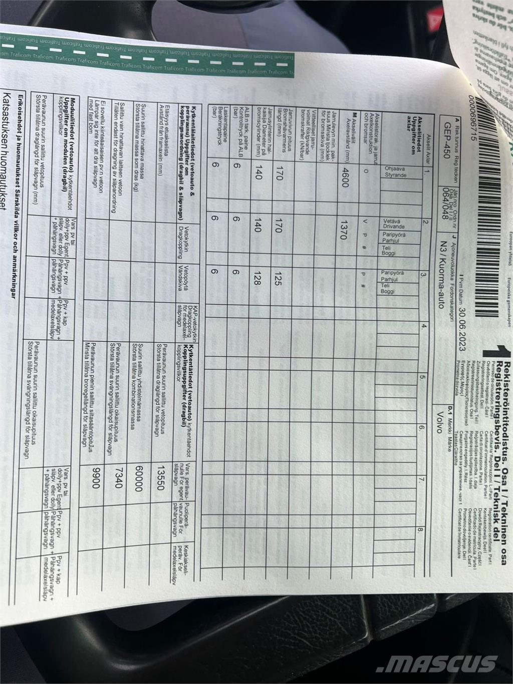 Volvo FH12 6X2 Kamioni za podizanje kablova