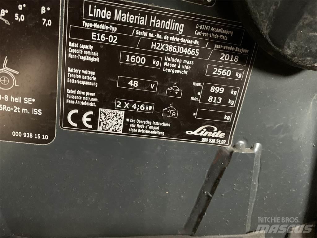 Linde E16 Električni viljuškari