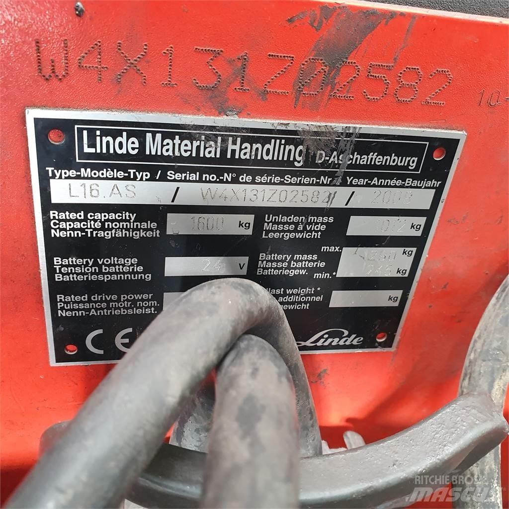 Linde L16AS Ručni električni viljuškar