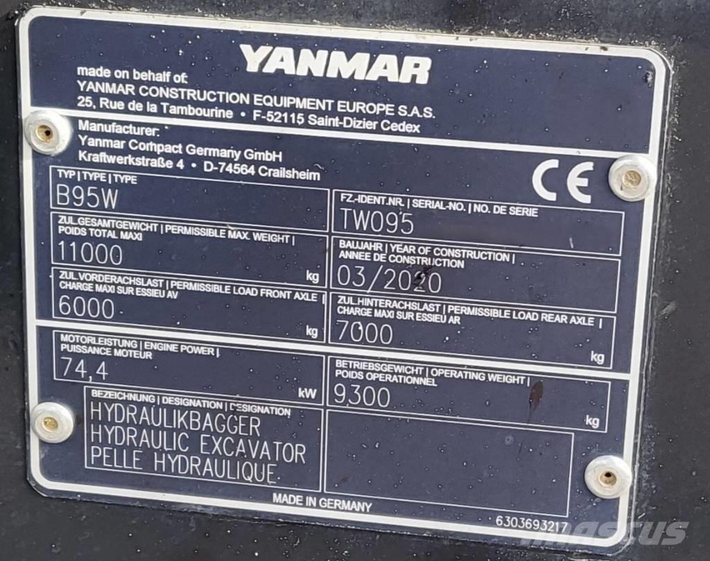 Yanmar B 95 W Bageri točkaši