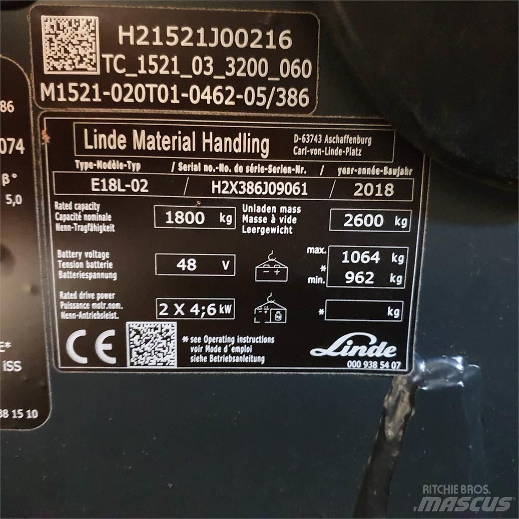 Linde E18L Električni viljuškari
