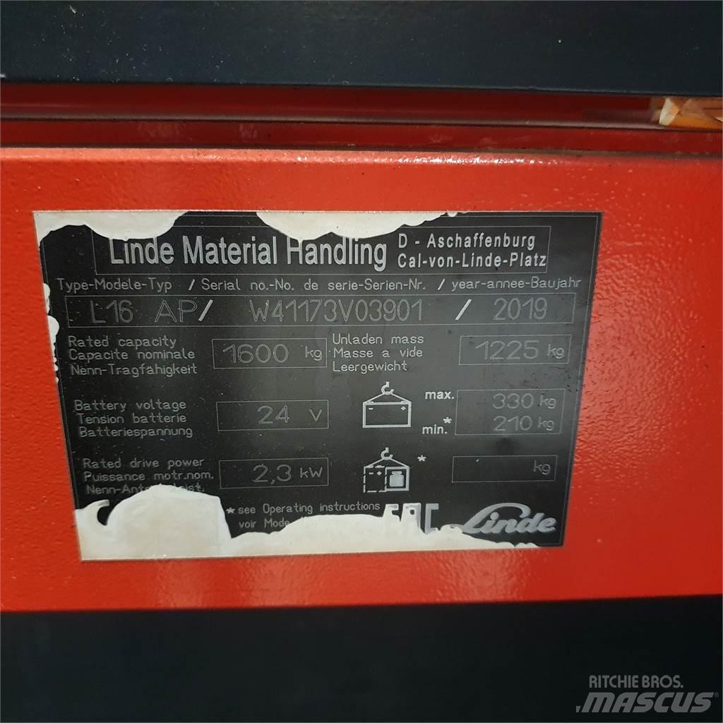 Linde L16APi Ručni električni viljuškar