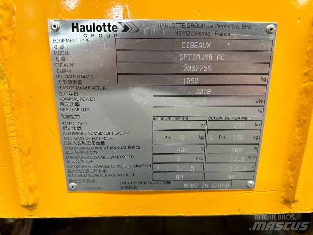 Haulotte OPTIMUM 8 Makazaste platforme