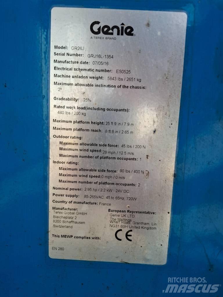 Genie GR 26 J Jarbolne penjajuće platforme