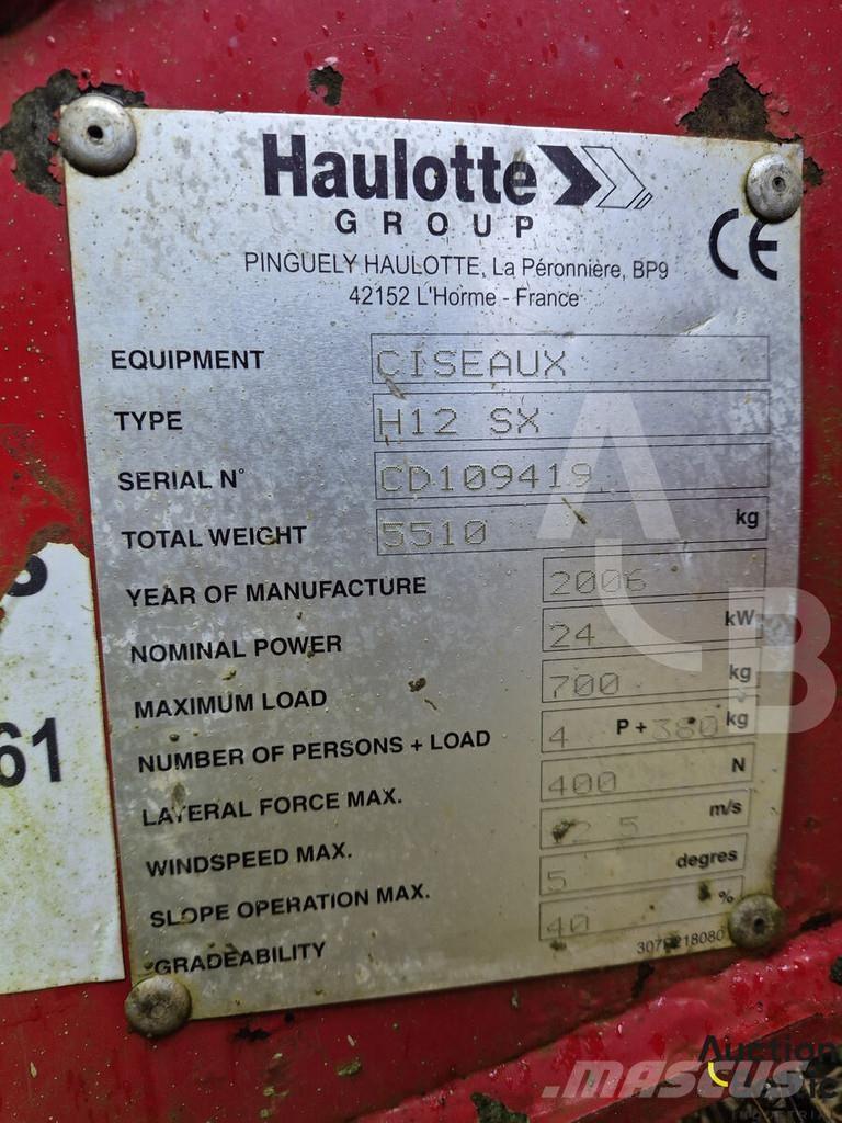 Haulotte H 12 SX Makazaste platforme