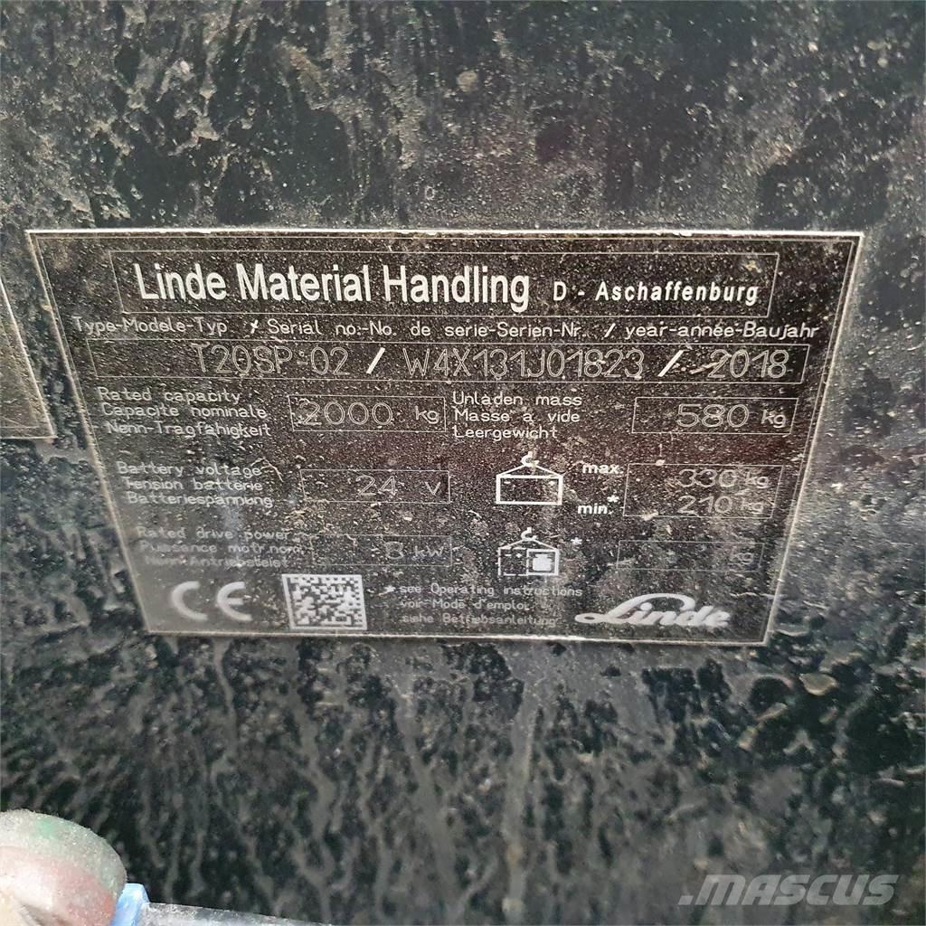 Linde T20SP kurz Ručni električni viljuškar