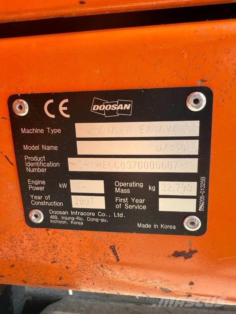 Doosan DX 340 LC Bageri guseničari
