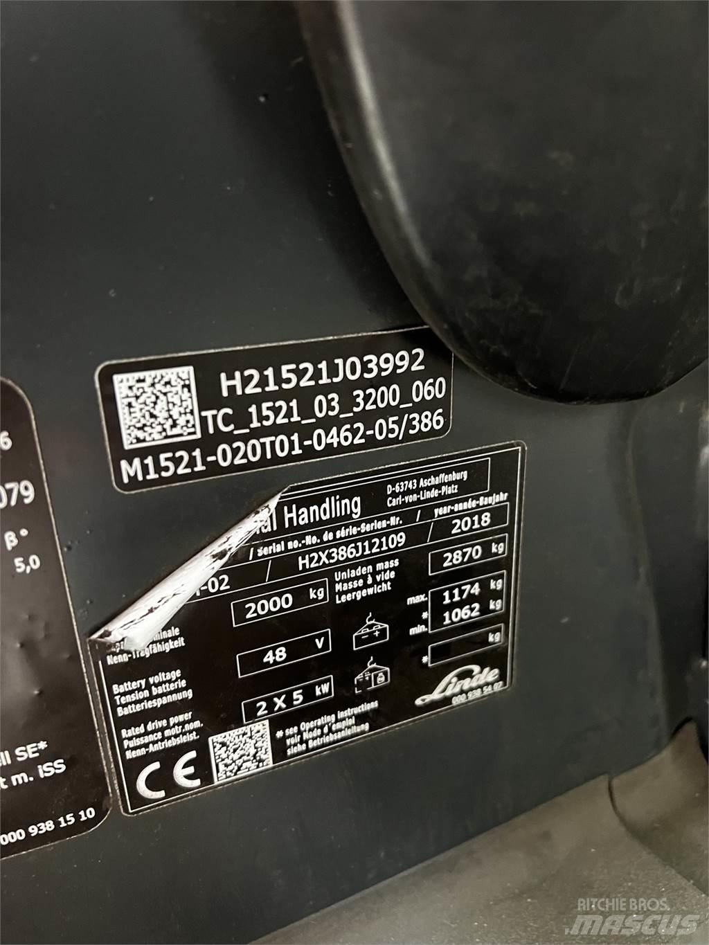 Linde E20PH Električni viljuškari