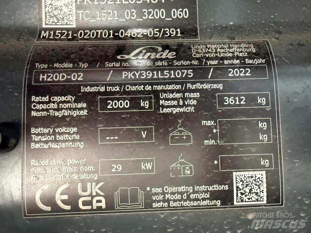 Linde H20D/391-02 Dizelski viljuškari