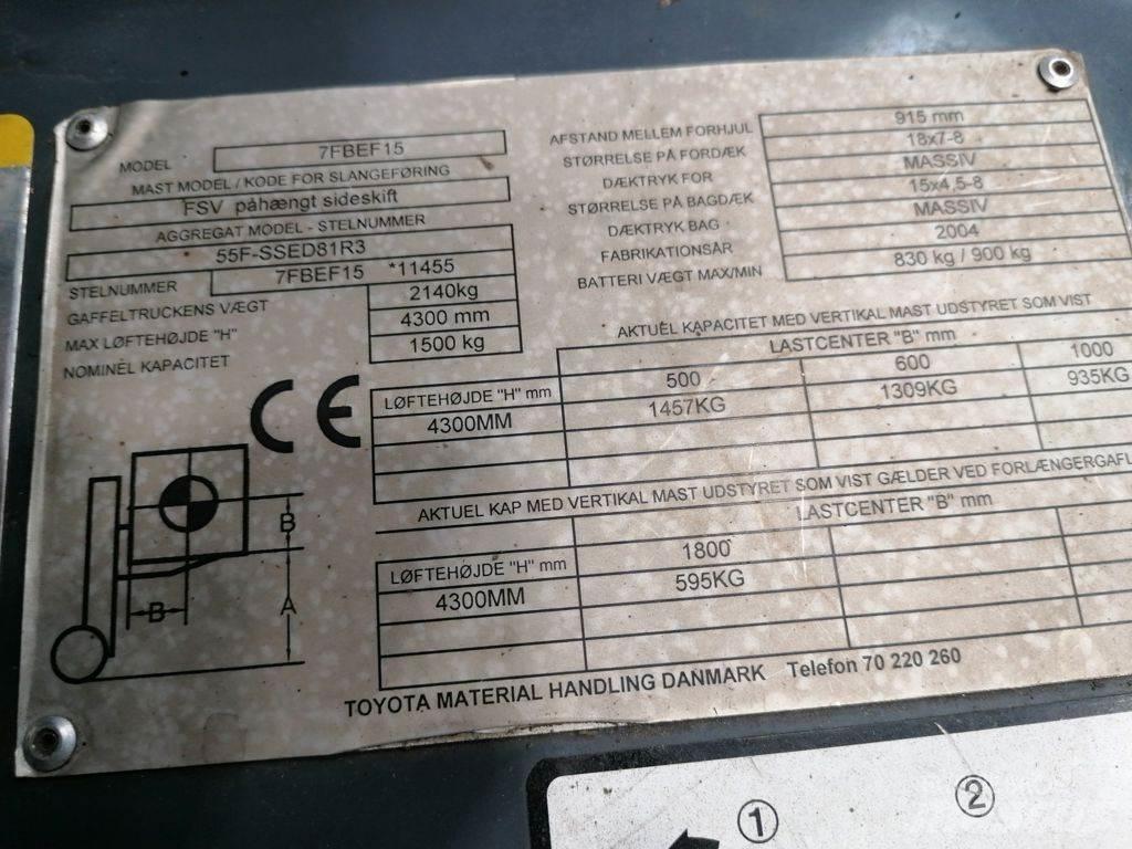 Toyota 5FBEF15 Električni viljuškari