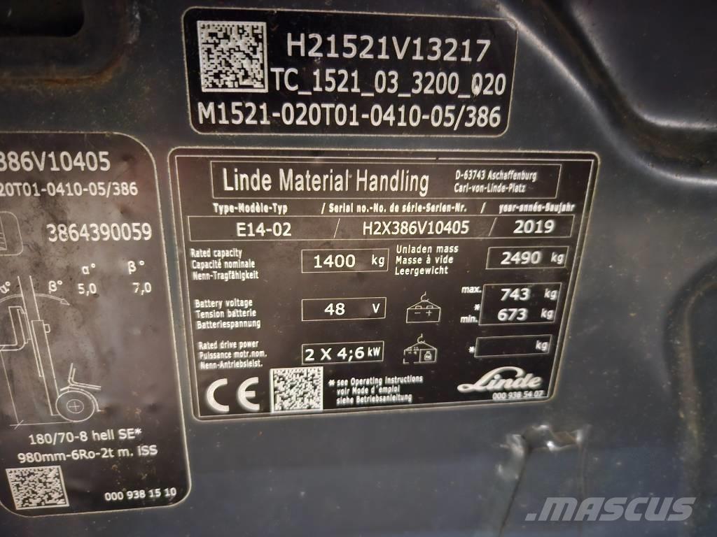 Linde E14 Električni viljuškari