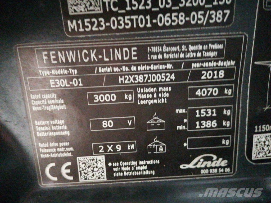 Linde E30L-01 Električni viljuškari
