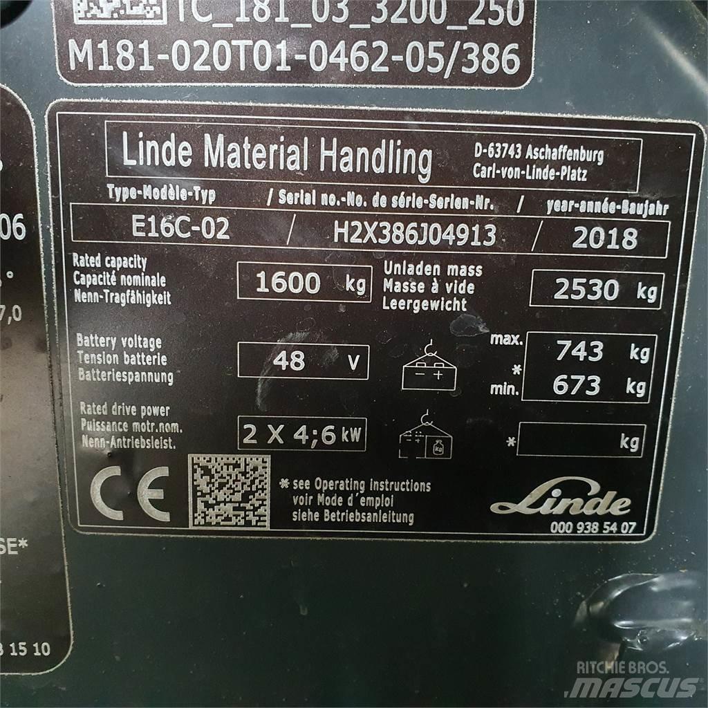 Linde E16C Električni viljuškari