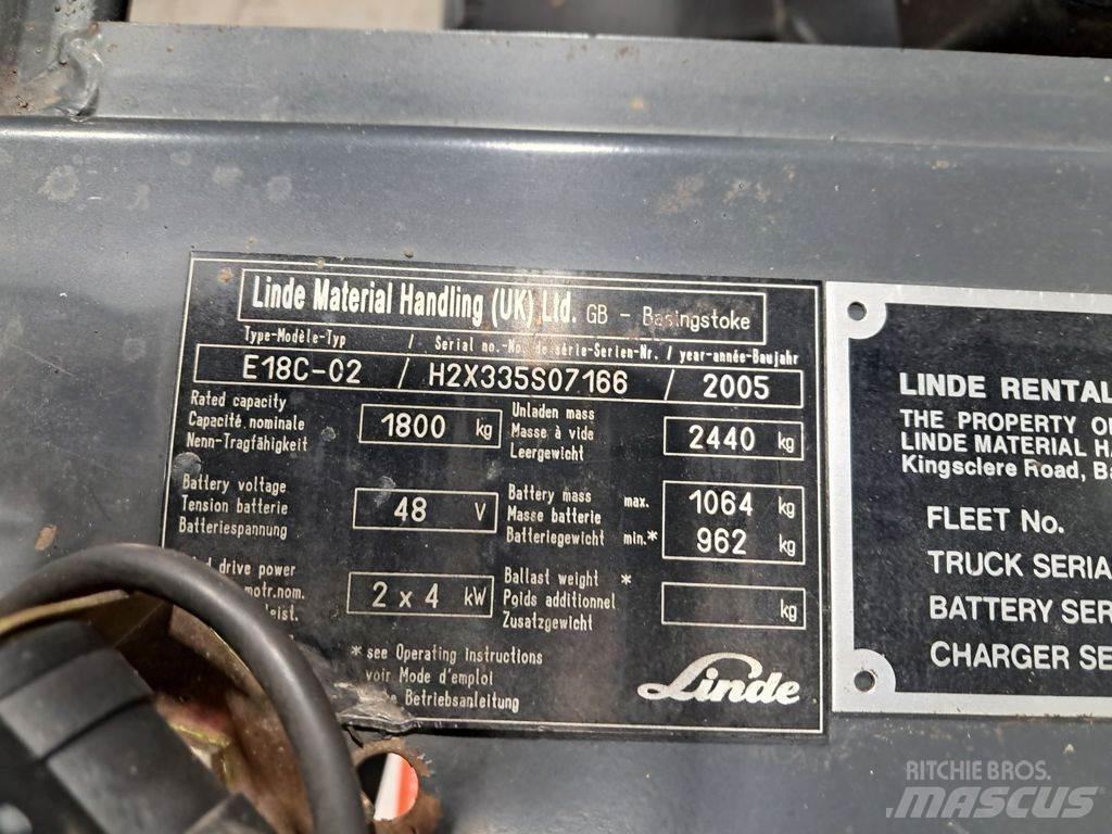 Linde E18C-02 Električni viljuškari