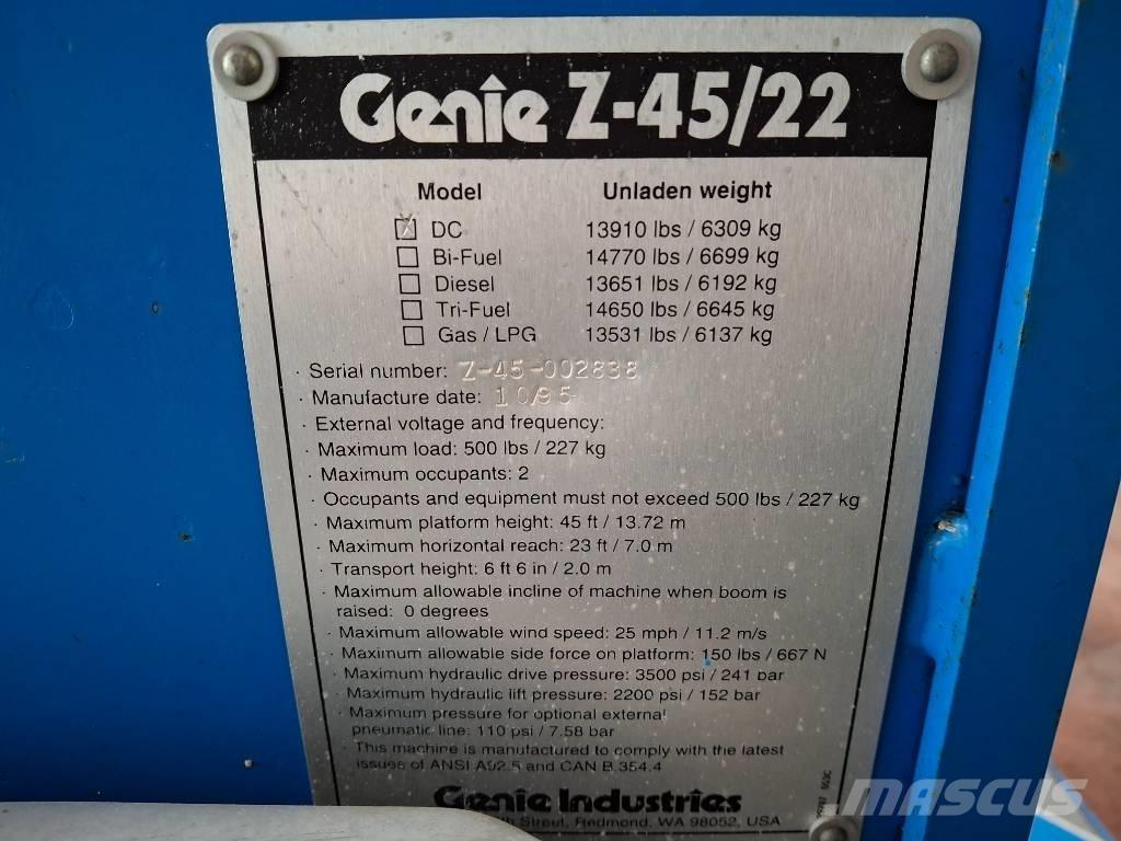 Genie Z 45/22 BOOM Zglobne podizne platforme