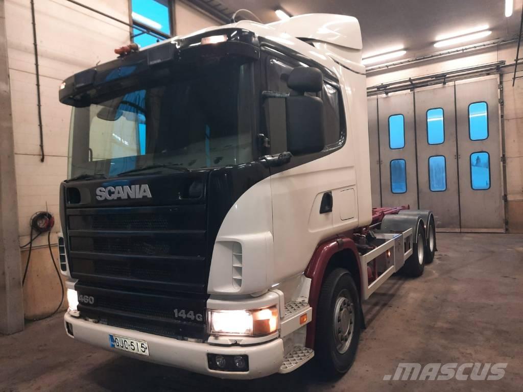 Scania R 144 Rol kiper kamioni sa kukom za podizanje tereta