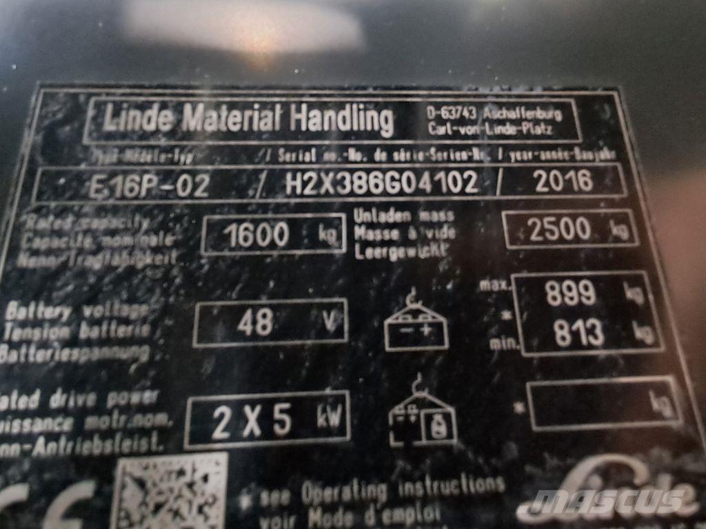 Linde E16P-02 Električni viljuškari