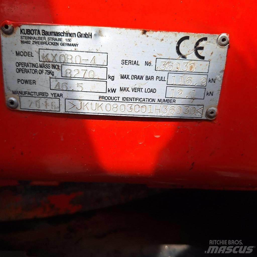 Kubota KX080-4 Midi bageri 7t – 12t