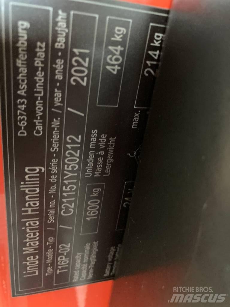Linde T16P/1151-02 Nisko podizni električni viljuškar sa stajalištom