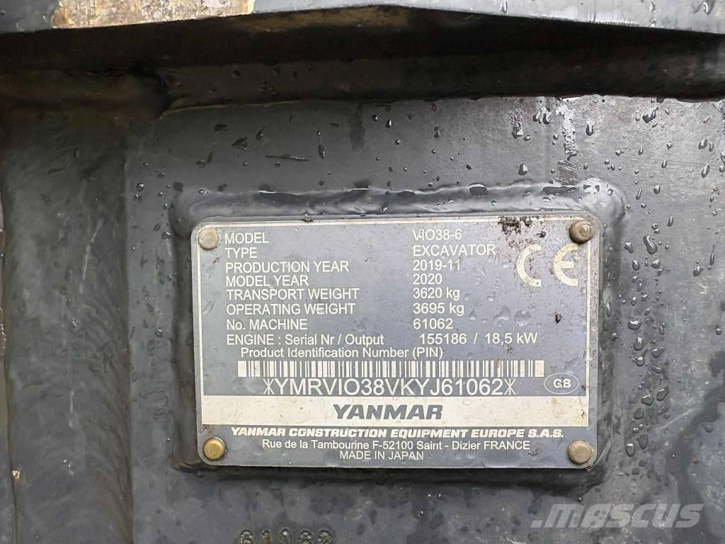 Yanmar Vio 38 Mini bageri < 7t