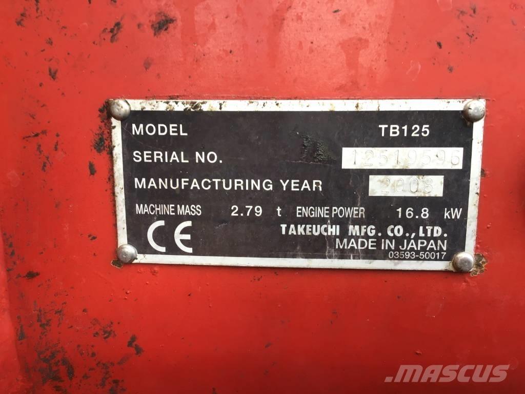 Takeuchi TB 125 Mini bageri < 7t