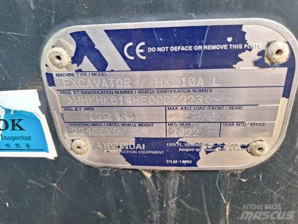 Hyundai HX210A L Bageri guseničari